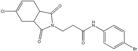 N-(4-bromophenyl)-3-(5-chloro-1,3-dioxo-1,3,3a,4,7,7a-hexahydro-2H-isoindol-2-yl)propanamide Struktur