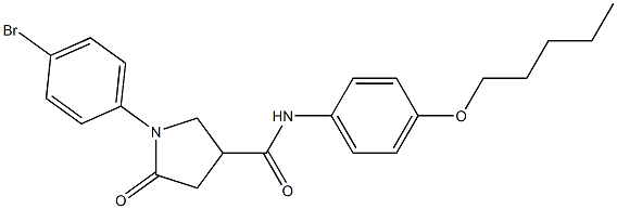 1-(4-bromophenyl)-5-oxo-N-[4-(pentyloxy)phenyl]-3-pyrrolidinecarboxamide Struktur