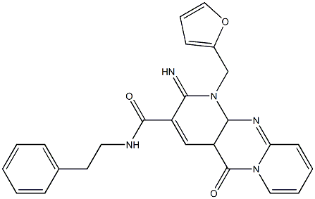 1-(2-furylmethyl)-2-imino-5-oxo-N-(2-phenylethyl)-1,4a,5,11a-tetrahydro-2H-dipyrido[1,2-a:2,3-d]pyrimidine-3-carboxamide Struktur