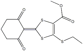 methyl 2-(2,6-dioxocyclohexylidene)-5-(ethylsulfanyl)-1,3-dithiole-4-carboxylate Struktur