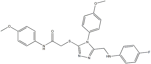 2-{[5-[(4-fluoroanilino)methyl]-4-(4-methoxyphenyl)-4H-1,2,4-triazol-3-yl]sulfanyl}-N-(4-methoxyphenyl)acetamide Struktur