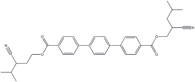 4'-{[(2-cyano-4-methylpentyl)oxy]carbonyl}-4''-{[(3-cyano-4-methylpentyl)oxy]carbonyl}-[1,1':4,1''-terphenyl] Struktur