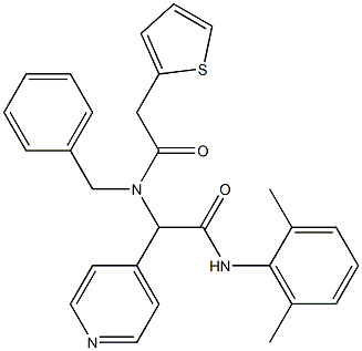 2-[benzyl(2-thienylacetyl)amino]-N-(2,6-dimethylphenyl)-2-(4-pyridinyl)acetamide Struktur