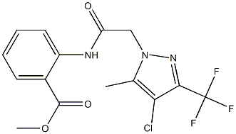 methyl 2-({[4-chloro-5-methyl-3-(trifluoromethyl)-1H-pyrazol-1-yl]acetyl}amino)benzoate Struktur