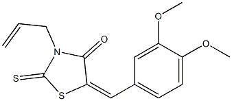 3-allyl-5-(3,4-dimethoxybenzylidene)-2-thioxo-1,3-thiazolidin-4-one Struktur