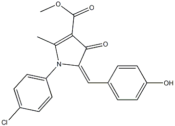 methyl 1-(4-chlorophenyl)-5-(4-hydroxybenzylidene)-2-methyl-4-oxo-4,5-dihydro-1H-pyrrole-3-carboxylate Struktur