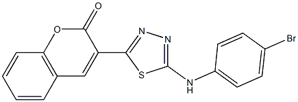 3-{5-[(4-bromophenyl)amino]-1,3,4-thiadiazol-2-yl}-2H-chromen-2-one Struktur