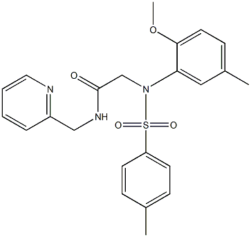 2-{2-methoxy-5-methyl[(4-methylphenyl)sulfonyl]anilino}-N-(2-pyridinylmethyl)acetamide Struktur