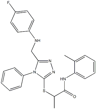 2-({5-[(4-fluoroanilino)methyl]-4-phenyl-4H-1,2,4-triazol-3-yl}sulfanyl)-N-(2-methylphenyl)propanamide Struktur