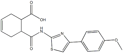 6-({[4-(4-methoxyphenyl)-1,3-thiazol-2-yl]amino}carbonyl)-3-cyclohexene-1-carboxylic acid Struktur