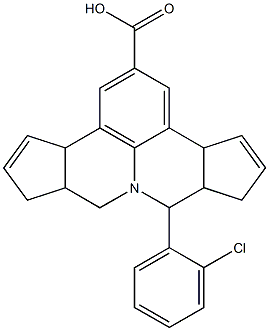 7-(2-chlorophenyl)-3b,6,6a,7,9,9a,10,12a-octahydrocyclopenta[c]cyclopenta[4,5]pyrido[3,2,1-ij]quinoline-2-carboxylic acid Struktur