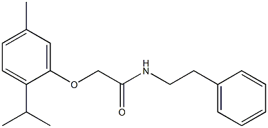 2-(2-isopropyl-5-methylphenoxy)-N-(2-phenylethyl)acetamide Struktur