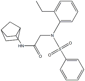 N-bicyclo[2.2.1]hept-2-yl-2-[2-ethyl(phenylsulfonyl)anilino]acetamide Struktur