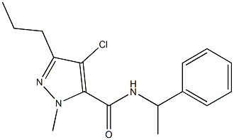 4-chloro-1-methyl-N-(1-phenylethyl)-3-propyl-1H-pyrazole-5-carboxamide Struktur