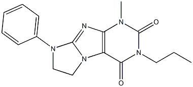 1-methyl-8-phenyl-3-propyl-7,8-dihydro-1H-imidazo[2,1-f]purine-2,4(3H,6H)-dione Struktur