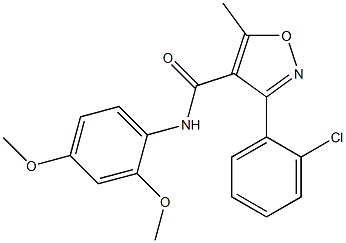 3-(2-chlorophenyl)-N-(2,4-dimethoxyphenyl)-5-methyl-4-isoxazolecarboxamide Struktur