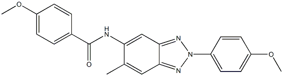 4-methoxy-N-[2-(4-methoxyphenyl)-6-methyl-2H-1,2,3-benzotriazol-5-yl]benzamide Struktur