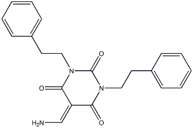 5-(aminomethylene)-1,3-bis(2-phenylethyl)-2,4,6(1H,3H,5H)-pyrimidinetrione Struktur