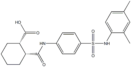 (1S,2R)-2-({4-[(2,4-dimethylanilino)sulfonyl]anilino}carbonyl)cyclohexanecarboxylic acid Struktur