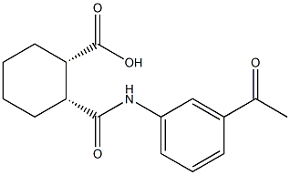 (1S,2R)-2-[(3-acetylanilino)carbonyl]cyclohexanecarboxylic acid Struktur