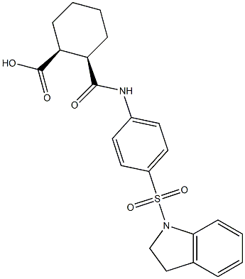 (1S,2R)-2-{[4-(2,3-dihydro-1H-indol-1-ylsulfonyl)anilino]carbonyl}cyclohexanecarboxylic acid Struktur