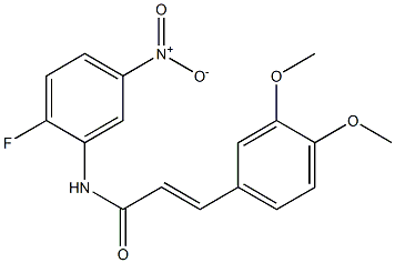 (E)-3-(3,4-dimethoxyphenyl)-N-(2-fluoro-5-nitrophenyl)-2-propenamide Struktur