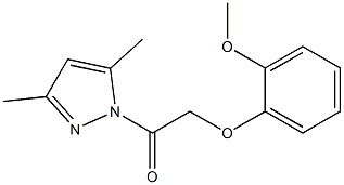 1-(3,5-dimethyl-1H-pyrazol-1-yl)-2-(2-methoxyphenoxy)-1-ethanone Struktur