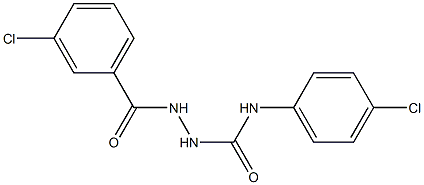 2-(3-chlorobenzoyl)-N-(4-chlorophenyl)-1-hydrazinecarboxamide Struktur