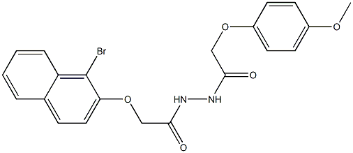 2-[(1-bromo-2-naphthyl)oxy]-N'-[2-(4-methoxyphenoxy)acetyl]acetohydrazide Struktur