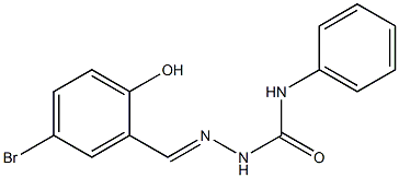 2-[(E)-(5-bromo-2-hydroxyphenyl)methylidene]-N-phenyl-1-hydrazinecarboxamide Struktur