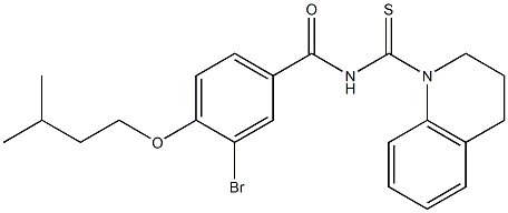 3-bromo-N-[3,4-dihydro-1(2H)-quinolinylcarbothioyl]-4-(isopentyloxy)benzamide Struktur