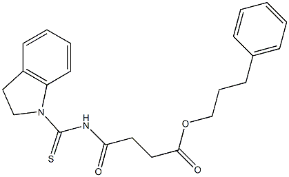 3-phenylpropyl 4-[(2,3-dihydro-1H-indol-1-ylcarbothioyl)amino]-4-oxobutanoate Struktur