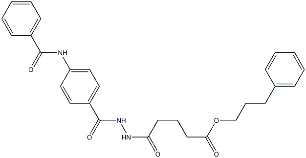 3-phenylpropyl 5-{2-[4-(benzoylamino)benzoyl]hydrazino}-5-oxopentanoate Struktur