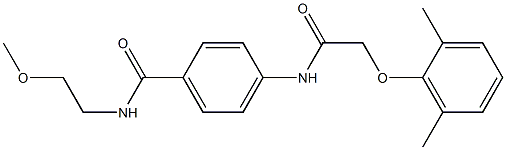 4-{[2-(2,6-dimethylphenoxy)acetyl]amino}-N-(2-methoxyethyl)benzamide Struktur