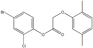 4-bromo-2-chlorophenyl 2-(2,5-dimethylphenoxy)acetate Struktur