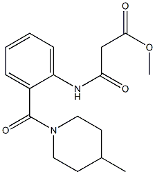 methyl 3-{2-[(4-methyl-1-piperidinyl)carbonyl]anilino}-3-oxopropanoate Struktur