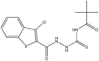 N-({2-[(3-chloro-1-benzothiophen-2-yl)carbonyl]hydrazino}carbothioyl)-2,2-dimethylpropanamide Struktur