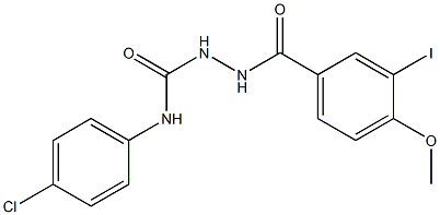 N-(4-chlorophenyl)-2-(3-iodo-4-methoxybenzoyl)-1-hydrazinecarboxamide Struktur