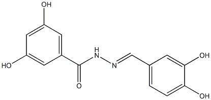 N'-[(E)-(3,4-dihydroxyphenyl)methylidene]-3,5-dihydroxybenzohydrazide Struktur