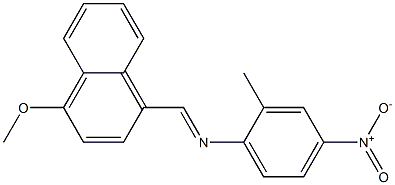 N-[(E)-(4-methoxy-1-naphthyl)methylidene]-N-(2-methyl-4-nitrophenyl)amine Struktur