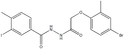 N'-[2-(4-bromo-2-methylphenoxy)acetyl]-3-iodo-4-methylbenzohydrazide Struktur