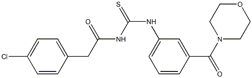 N-[2-(4-chlorophenyl)acetyl]-N'-[3-(4-morpholinylcarbonyl)phenyl]thiourea Struktur