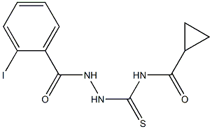 N-{[2-(2-iodobenzoyl)hydrazino]carbothioyl}cyclopropanecarboxamide Struktur