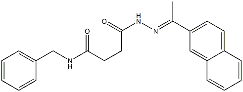 N-benzyl-4-{2-[(E)-1-(2-naphthyl)ethylidene]hydrazino}-4-oxobutanamide Struktur