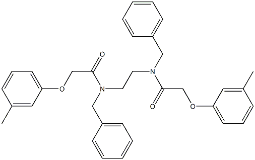 N-benzyl-N-(2-{benzyl[2-(3-methylphenoxy)acetyl]amino}ethyl)-2-(3-methylphenoxy)acetamide Struktur