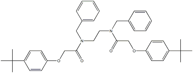 N-benzyl-N-[2-(benzyl{2-[4-(tert-butyl)phenoxy]acetyl}amino)ethyl]-2-[4-(tert-butyl)phenoxy]acetamide Struktur