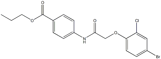 propyl 4-{[2-(4-bromo-2-chlorophenoxy)acetyl]amino}benzoate Struktur