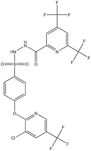 N'-{[4,6-bis(trifluoromethyl)-2-pyridinyl]carbonyl}-4-{[3-chloro-5-(trifluoromethyl)-2-pyridinyl]oxy}benzenesulfonohydrazide Struktur