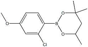 2-(2-Chloro-4-methoxyphenyl)-4,4,6-trimethyl-1,3,2-dioxaborinane Struktur