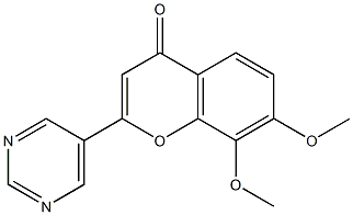 7,8-dimethoxy-2-(pyrimidin-5-yl)-4H-chromen-4-one Struktur